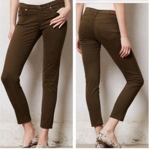 AG Stevie Ankle Slim Straight Jeans Olive Green